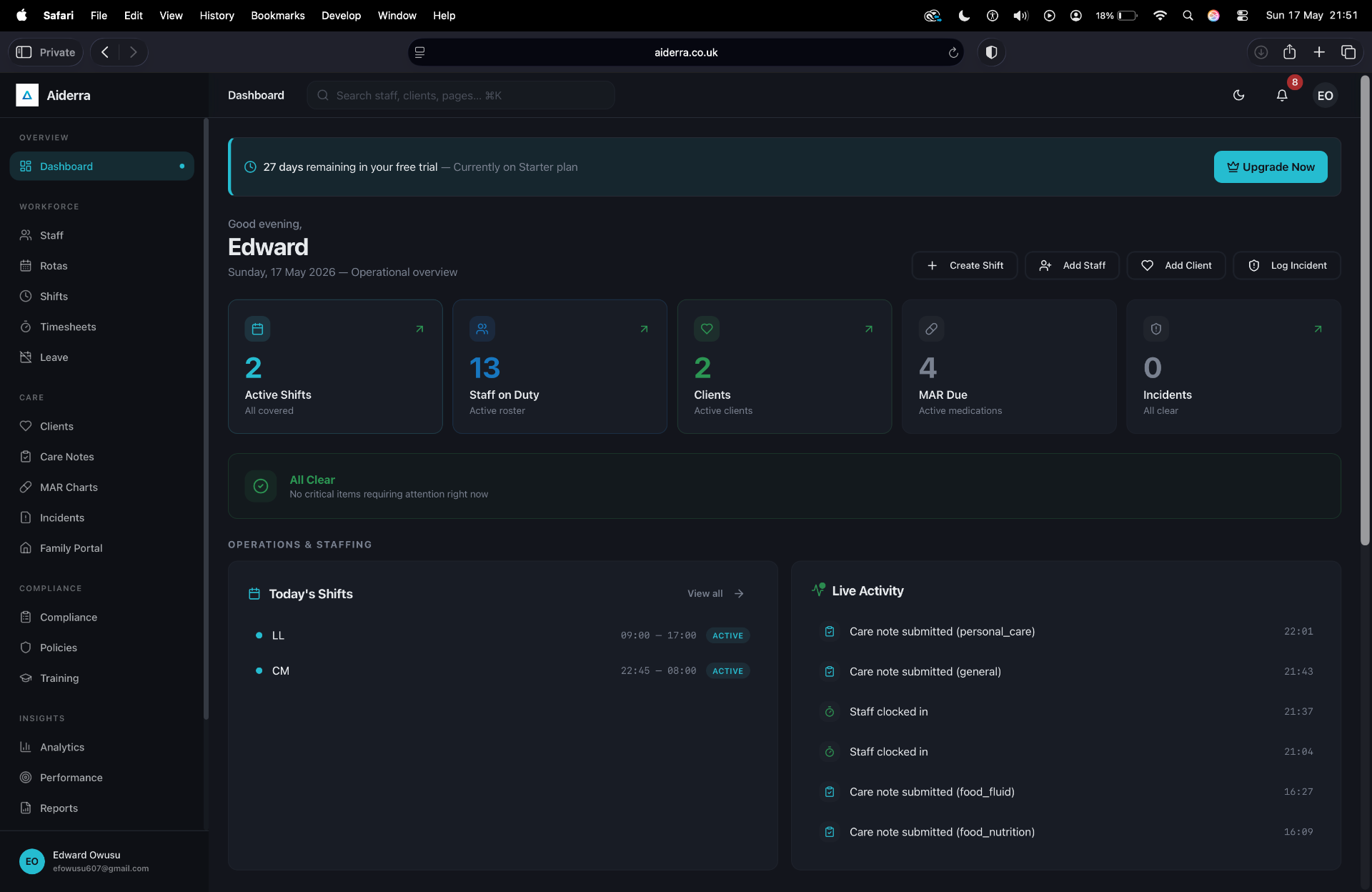 Aiderra screenshot