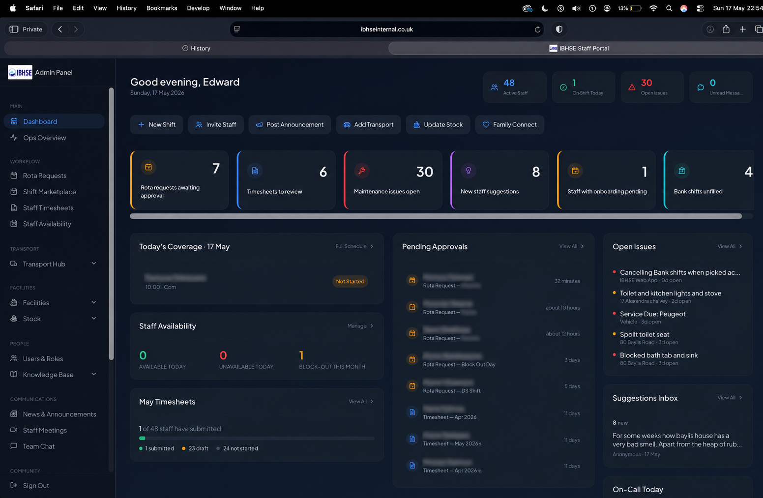 Social Care Operations PWA screenshot